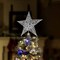 Silver Star Tree Topper - Christmas Silver Glitter Sparkle Star Ornament